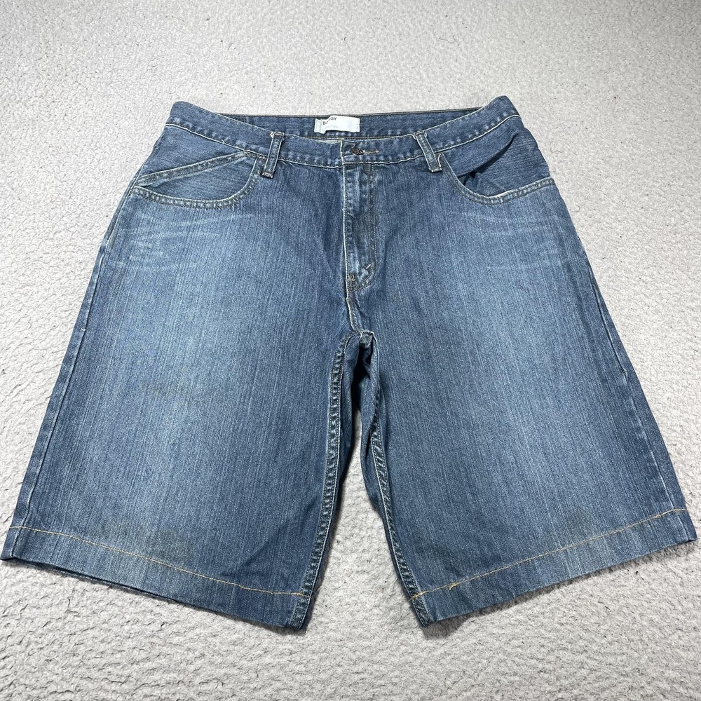 Vintage SilverTab Shorts Mens 36 Blue Denim Baggy Bermuda 12" Inseam 90s Y2K‎
